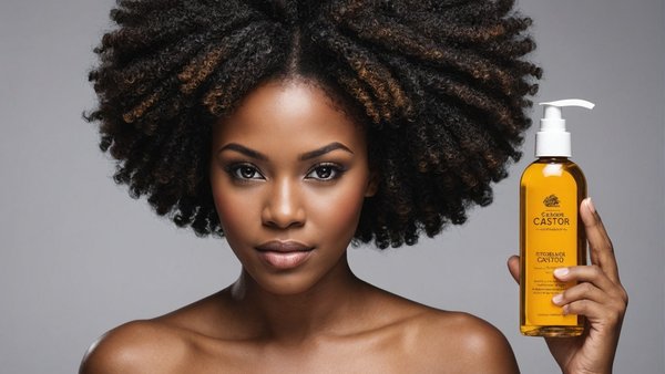 Produit capillaire pour cheveux afro : appliquez de l'huile de ricin